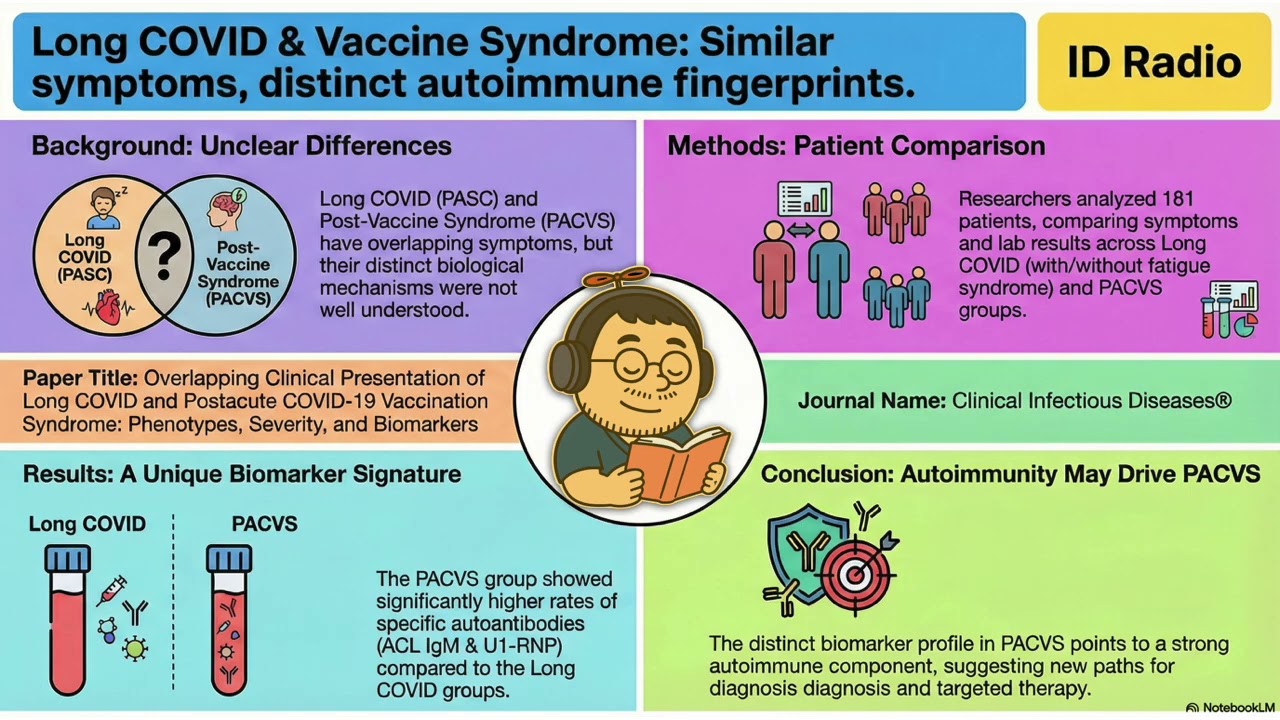 Long COVID and Vaccine Syndrome: Overlapping symptoms with distinct biomarkers CID