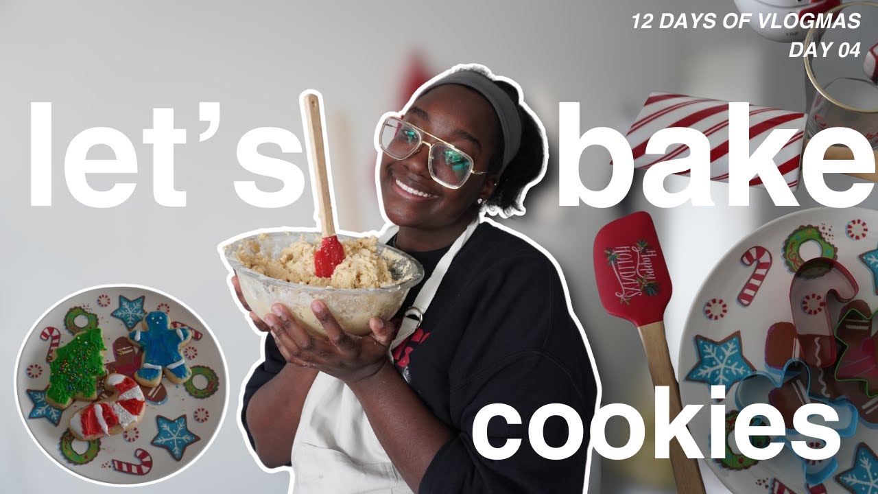 baking & decorating cookies (from scratch) for the holidays  | 12 DAYS OF VLOGMAS 04