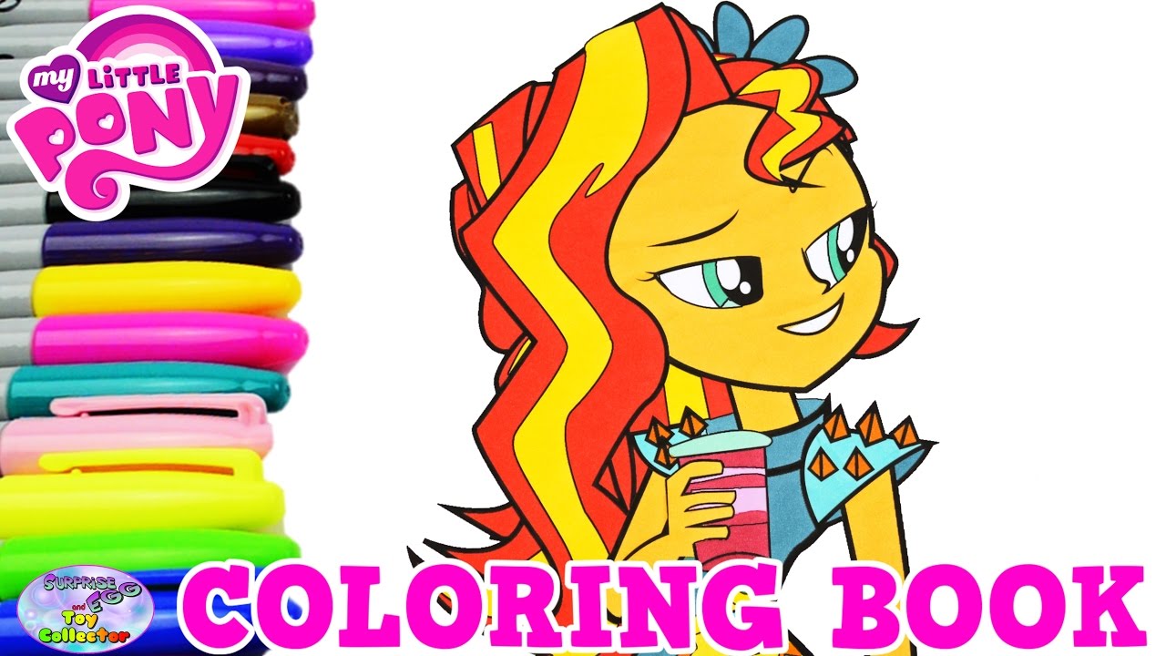 My Little Pony Coloring Book Sunset Shimmer Everfree Episode Surprise Egg and Toy Collector SETC