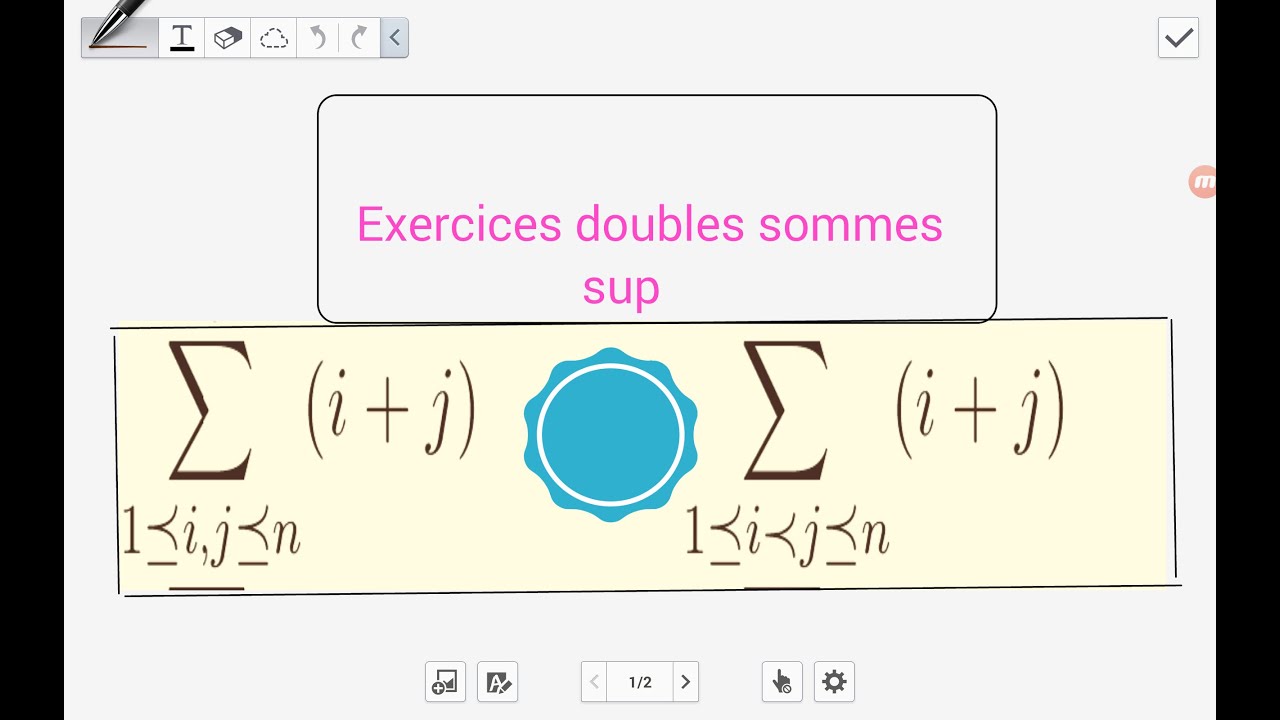 Exercices Sommes doubles  niveau Sup.