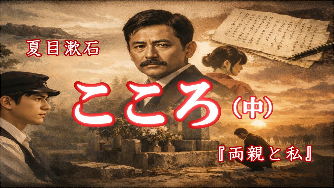 【小説朗読】こころ（中）｜夏目漱石【静かな朗読】両親と私｜実の父より、他人の先生