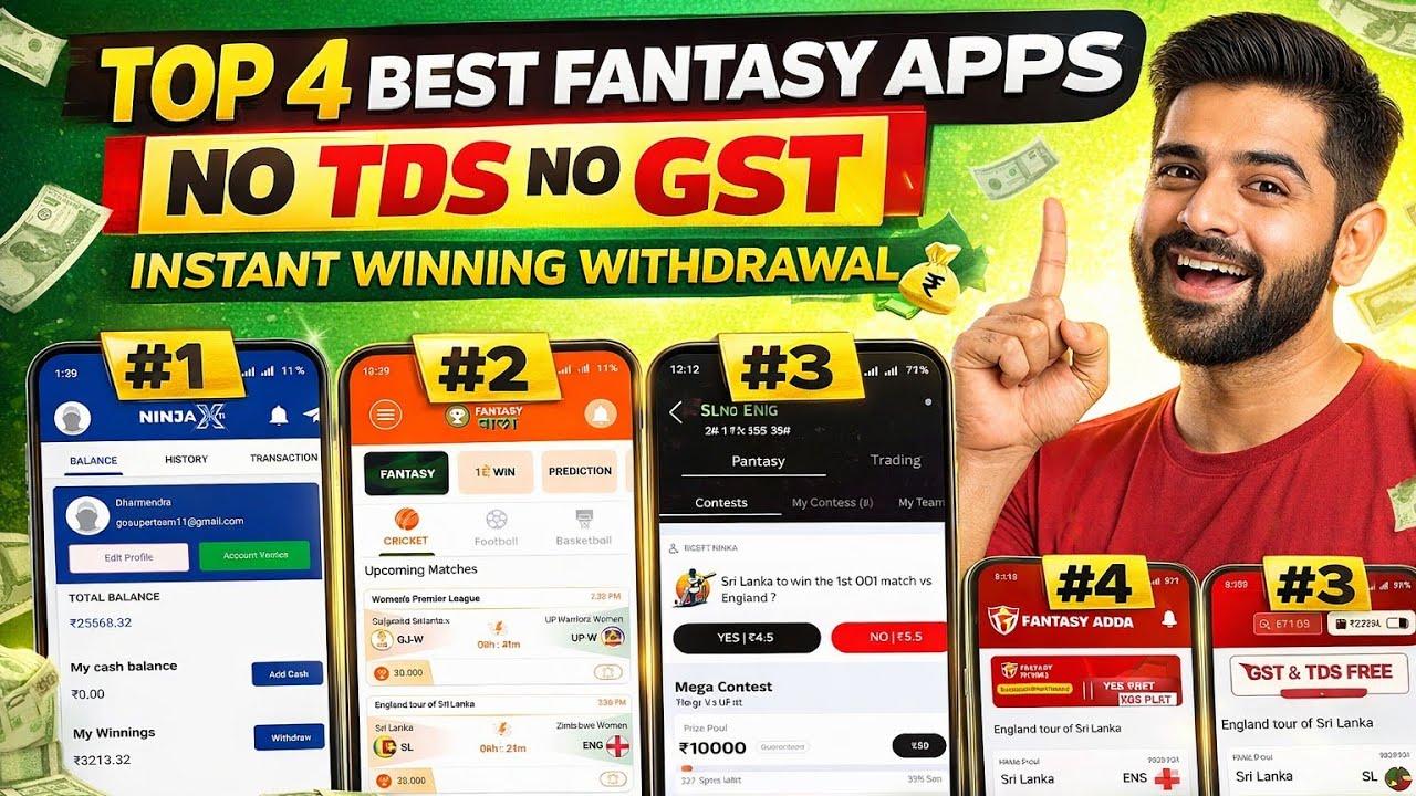 Best 4 Fantasy Apps 2026 | 100% Instant Withdrawal | No TDS No GST