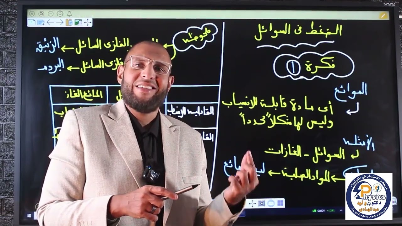 شرح الدرس السابع علوم متكاملة (الضغط) الجزء الاول -د/وليد عبد الهادى