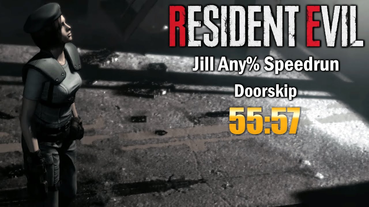 Resident Evil HD Remaster Speedrun Jill Any% [Doorskip] - 55:57