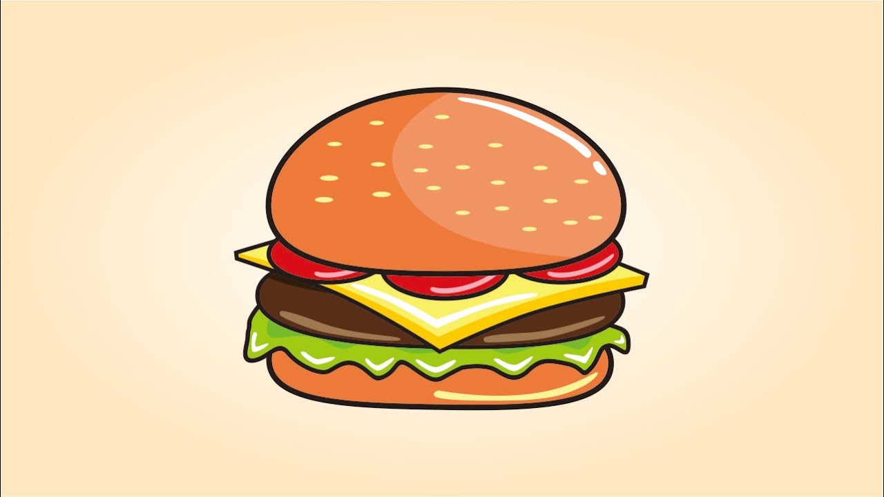 how to draw simple burger vector step by step in corel draw