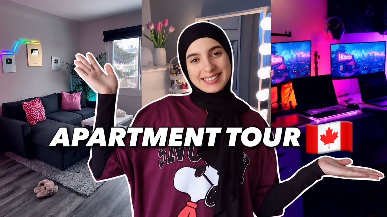 APARTMENT TOUR IN CANADA 🇨🇦🏙️ جولة في بيتي في كندا🏡💗✨