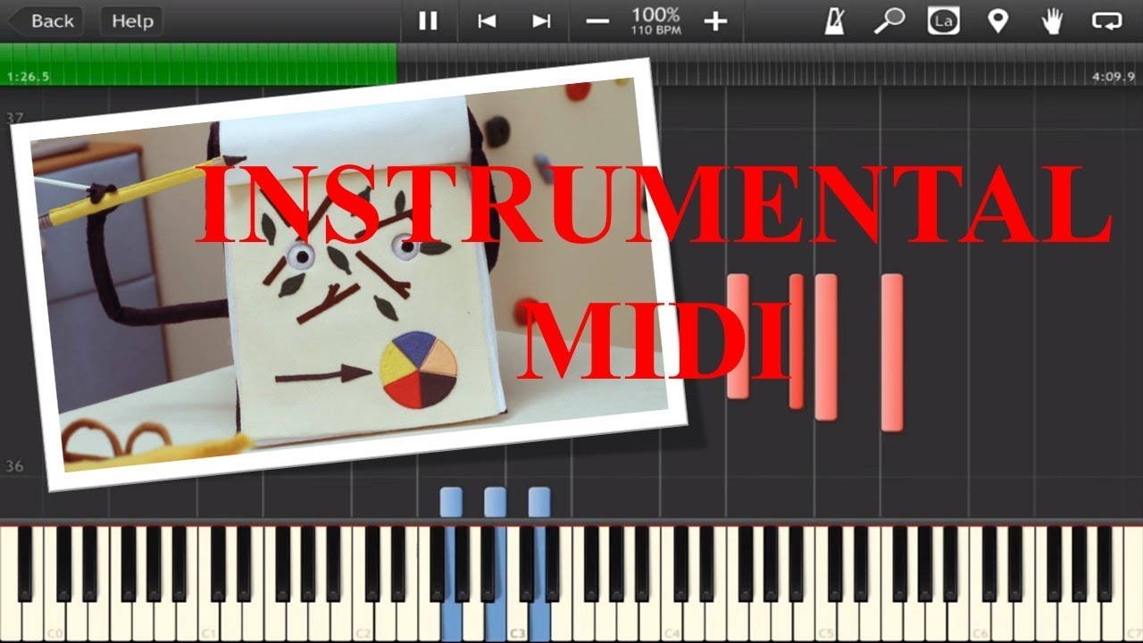 Don't Hug Me I'm Scared 1 - Piano Tutorial Synthesia MIDI/Instrumental