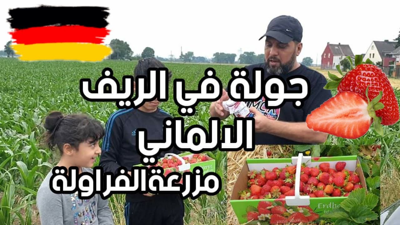 جولة في الريف الالماني ومزرعة الفراولة || الطبيعة خورافية 😍