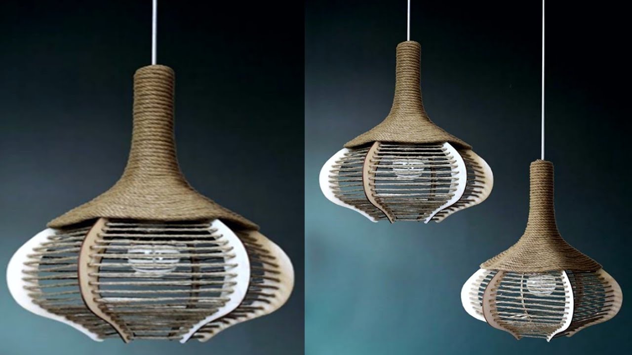 Diy Pendant hanging lamp || cardboard hanging lamp