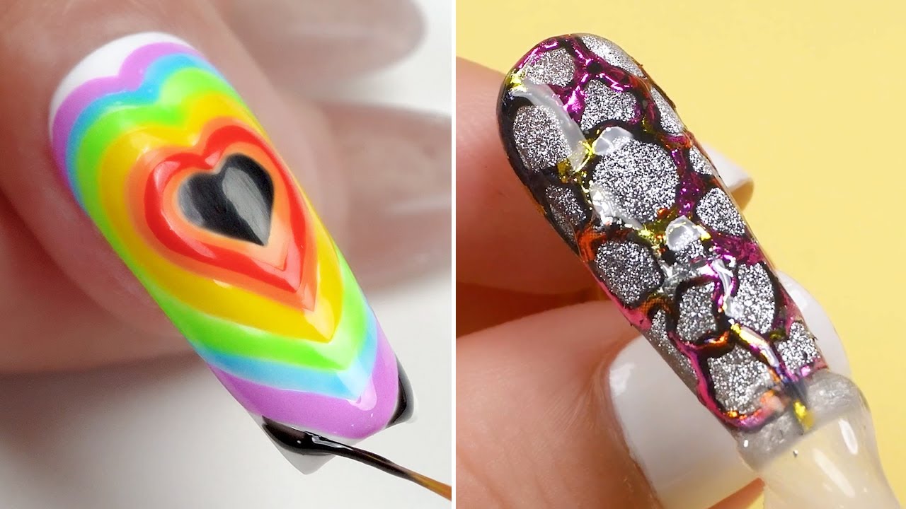 💖 Ultimate 2025 Nail Artist Trends | Rainbow Heart Layers & Metallic Cracked Chrome Magic ✨💅