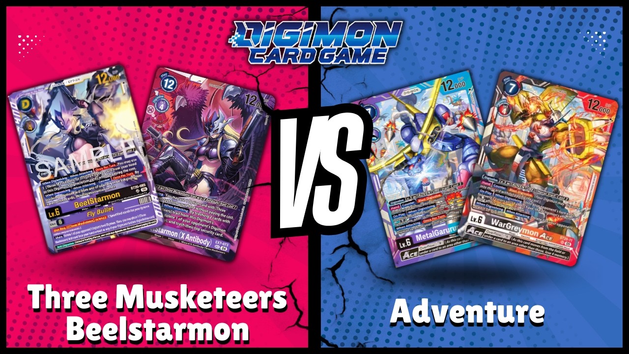 Three Musketeers/Beelstarmon vs Adventure! - BT25 Fights | DCGO Gameplay | Digimon TCG