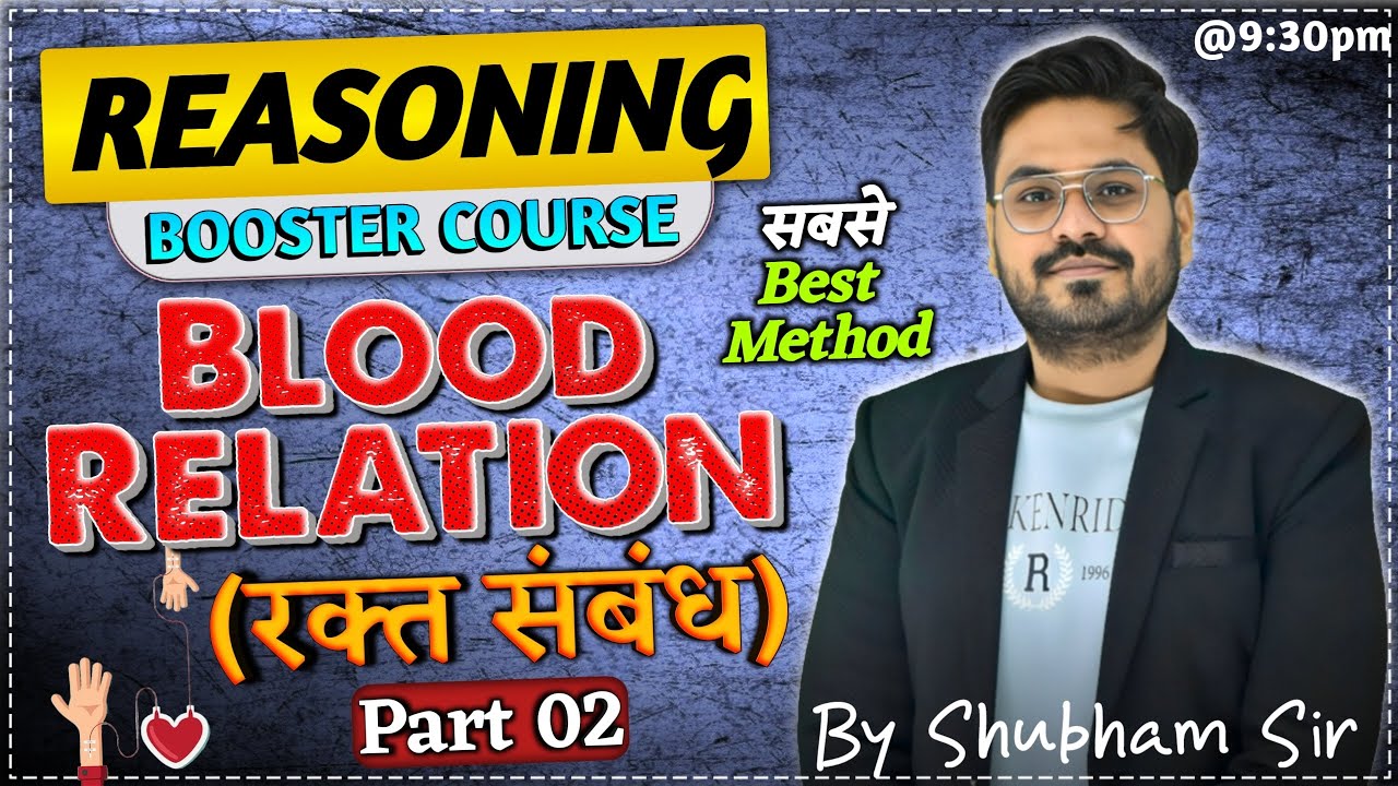 🩸Blood Relation🩸Part 2 Pointing Form Questions | Reasoning Booster Course | by Shubham Sir