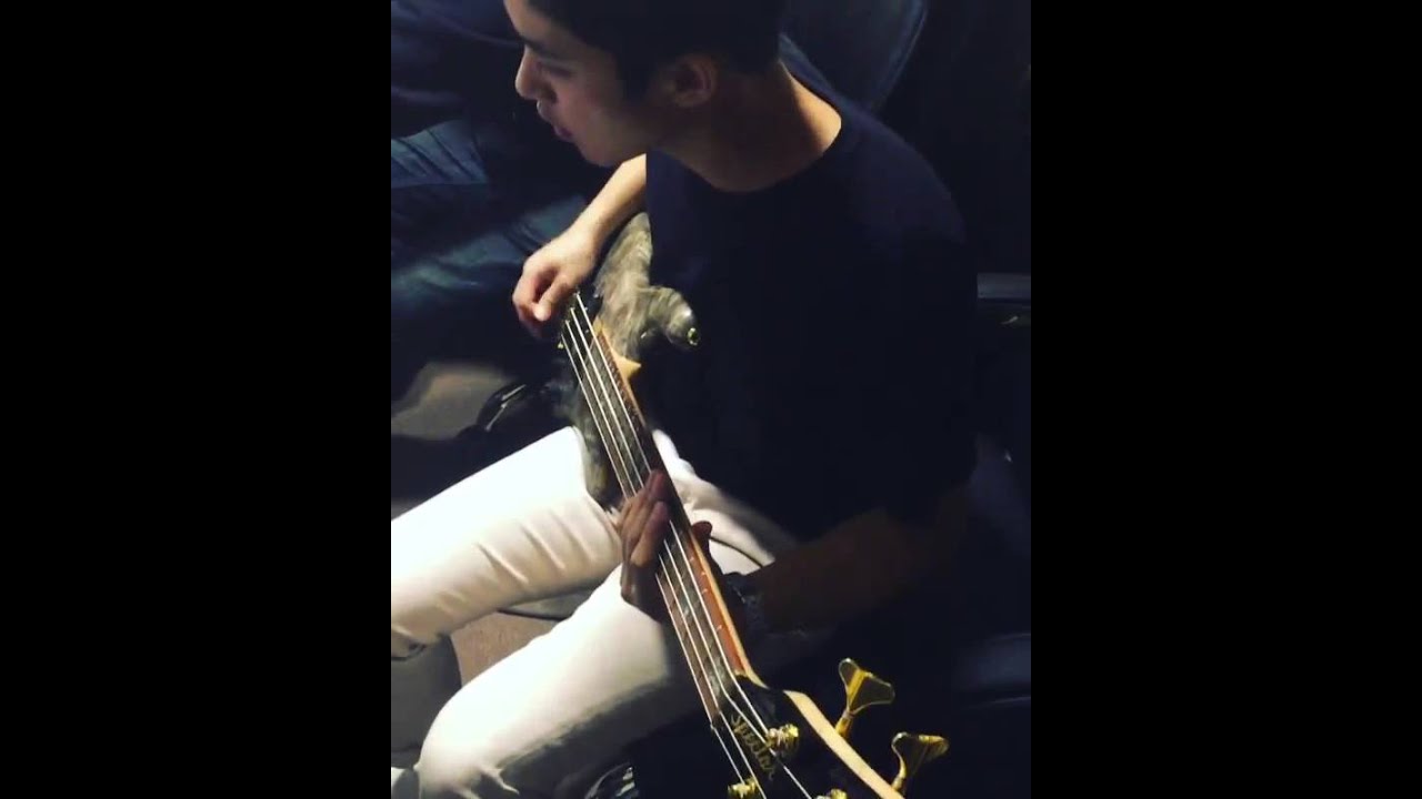 Jaejin jamming on his bass ;)