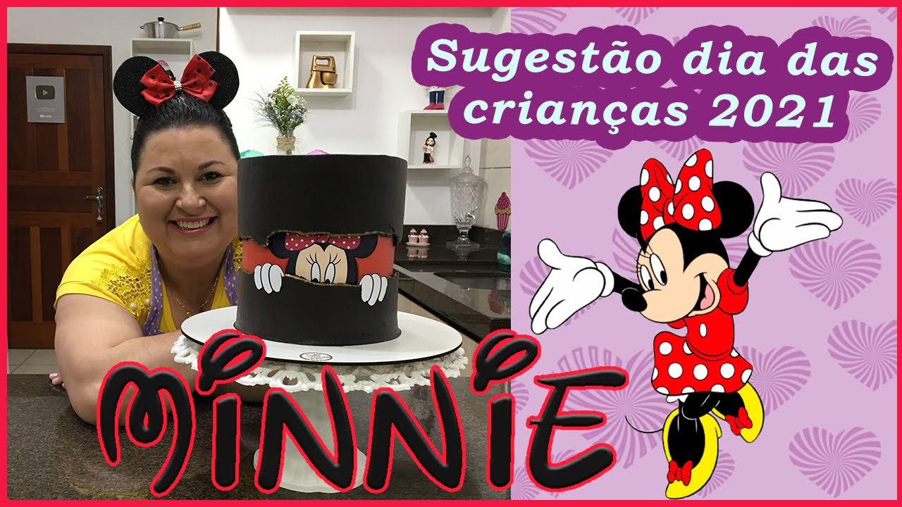 Bolo da Minnie - dia das crianças 2021 (ideias de decoração)