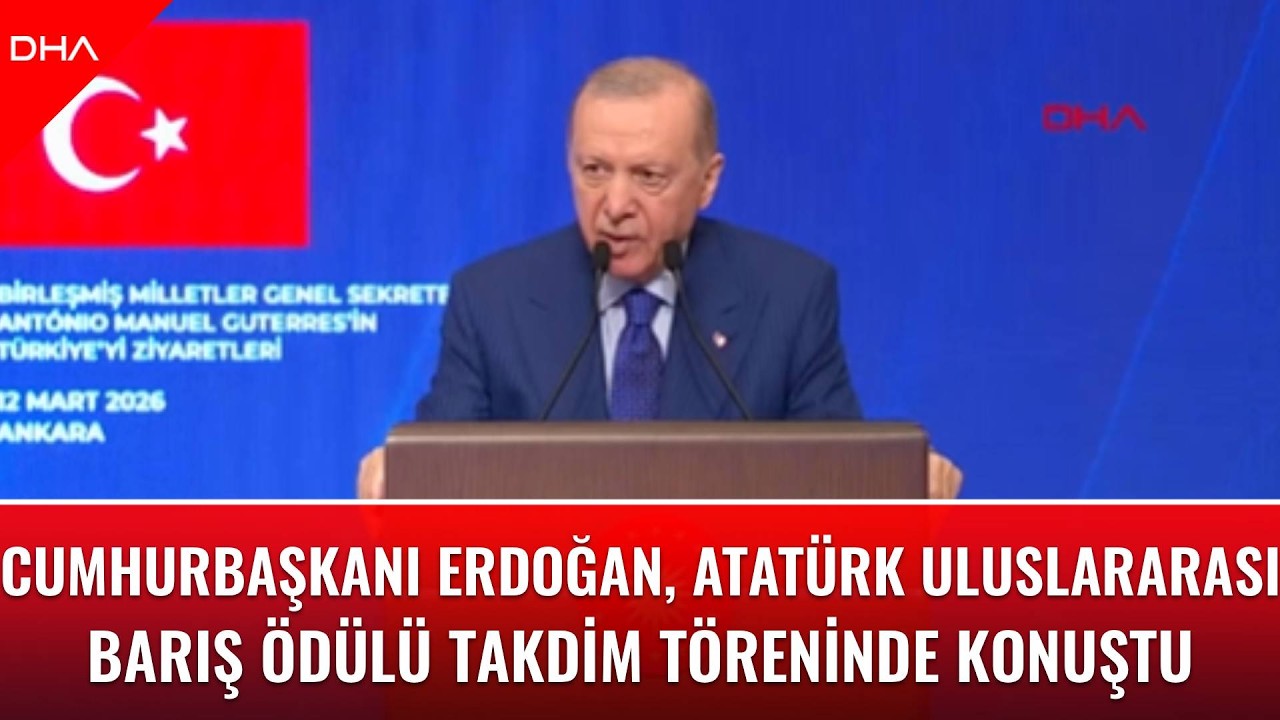 Cumhurbaşkanı Erdoğan, Atatürk Uluslarası Barış Ödülü Takdim Töreni'nde konuşuyor