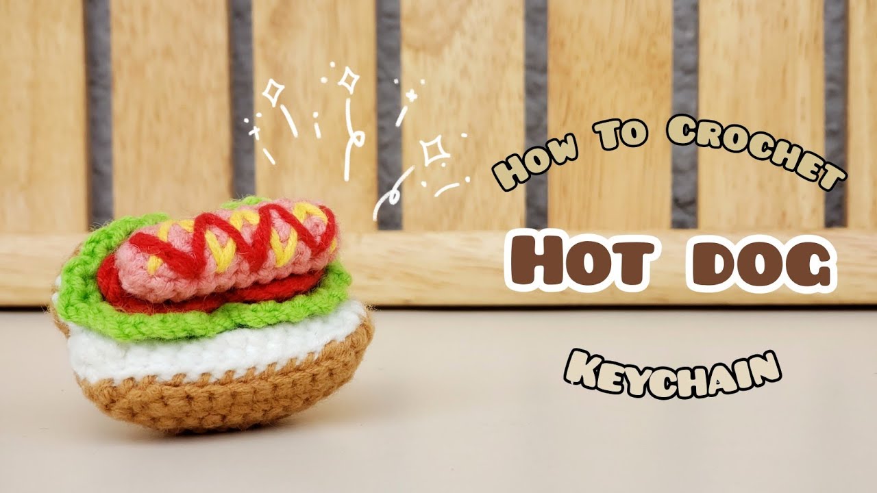 Crochet Mini Hot Dog Keychain | Amigurumi Tutorial | SpringDay DIY