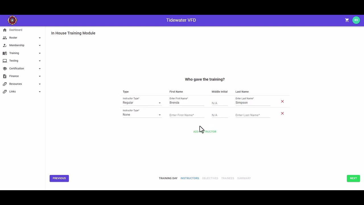 Submitting Training