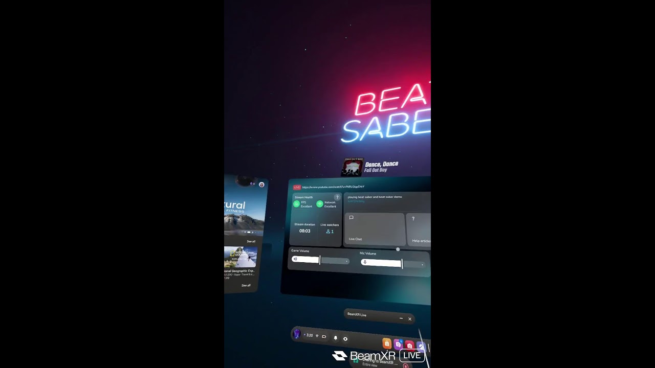 playing beat saber and beat saber demo