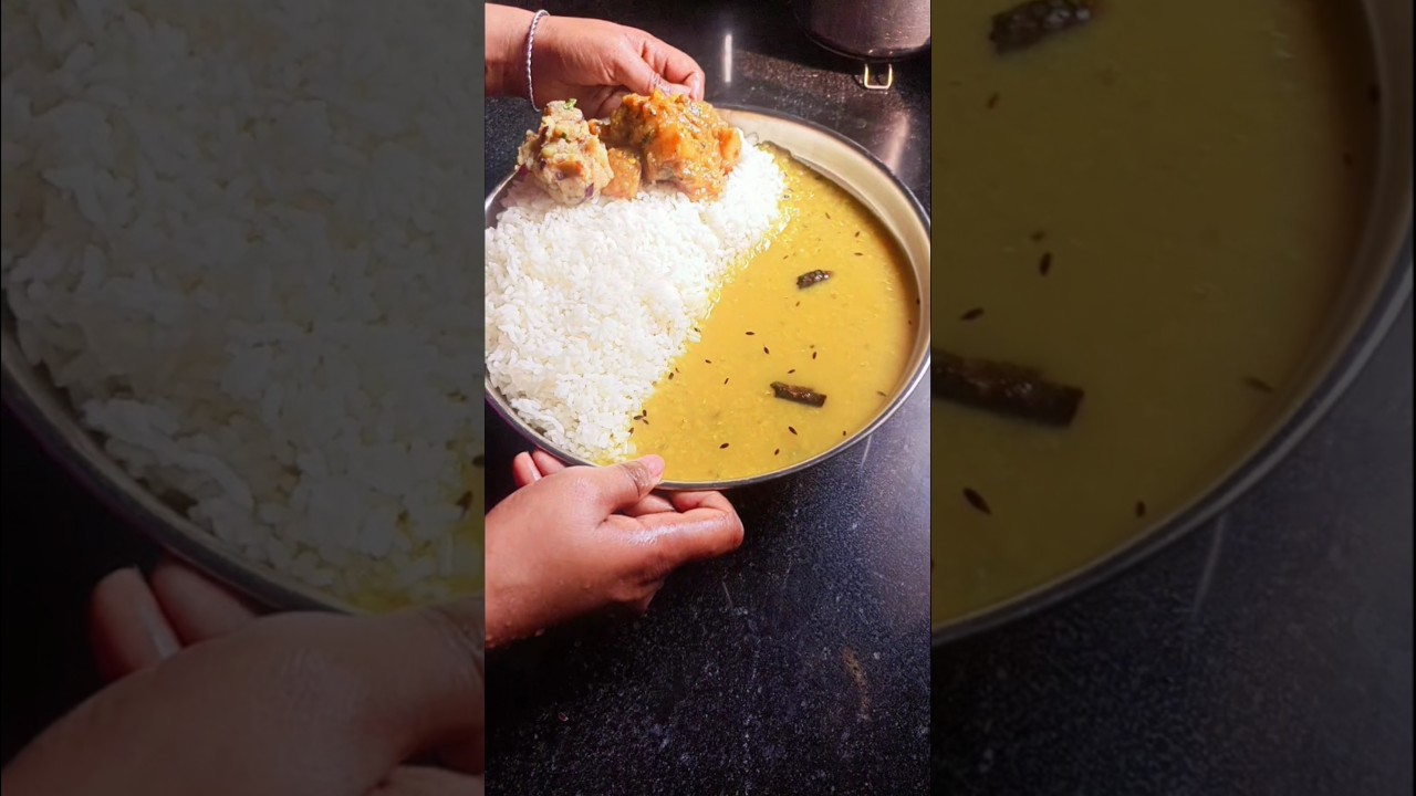 Aaj khaya daal Bhat Baigan Aalu ka sabji aur Chokha #indianrecipe #food #ytshorts  #foodforfoodies