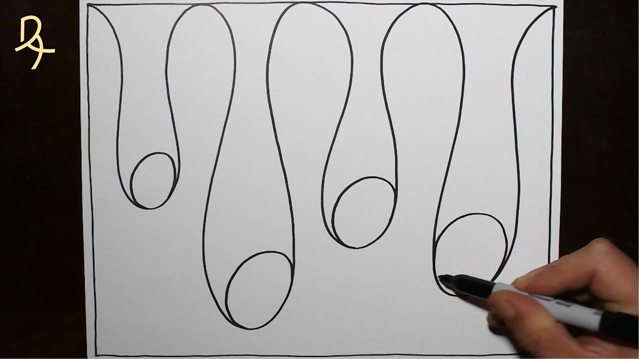 Daily Line Illusion | 3D Worm Drips Abstract Pattern / Awesome Zentangle Drawing / Satisfying Art