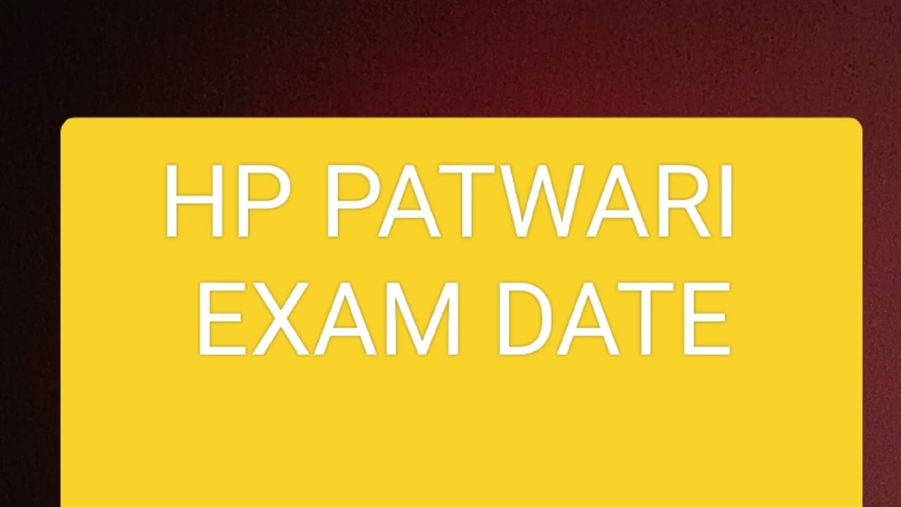 HP Patwari Exam Date latest Update 