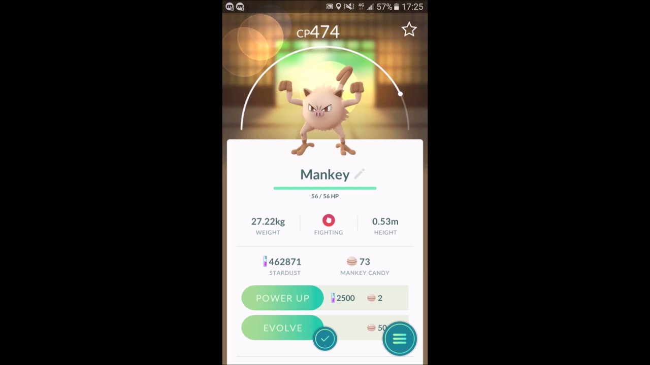 Pok&eacute;mon GO! 5 km egg opening Mankey