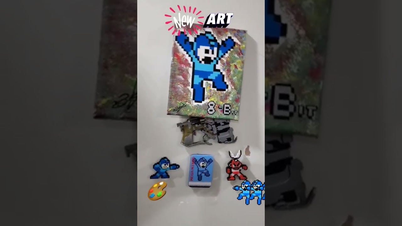 New Art #8bit in Acrylic #megaman be #creative 😁🎨