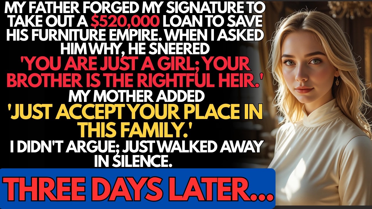 Dad forged my signature for a $520K loan and told me I was 'just a girl ' Three days later
