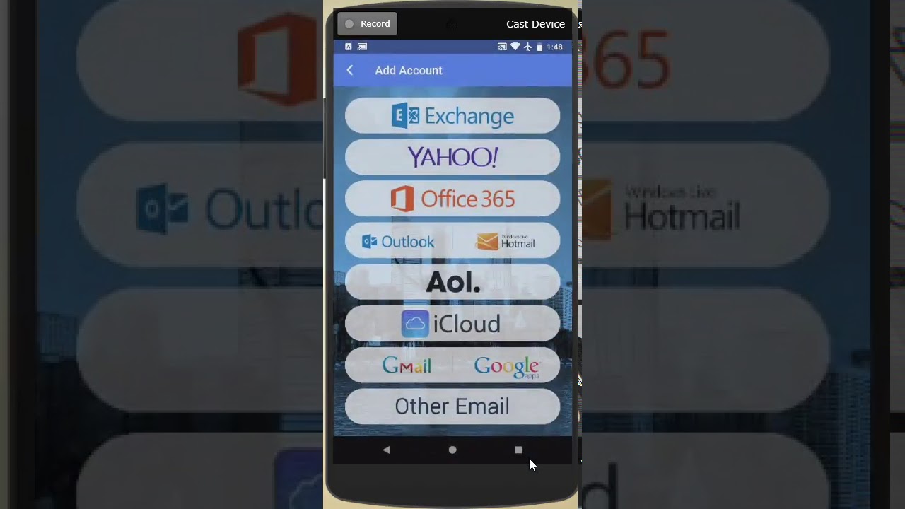 Android Device Imap Email Setup