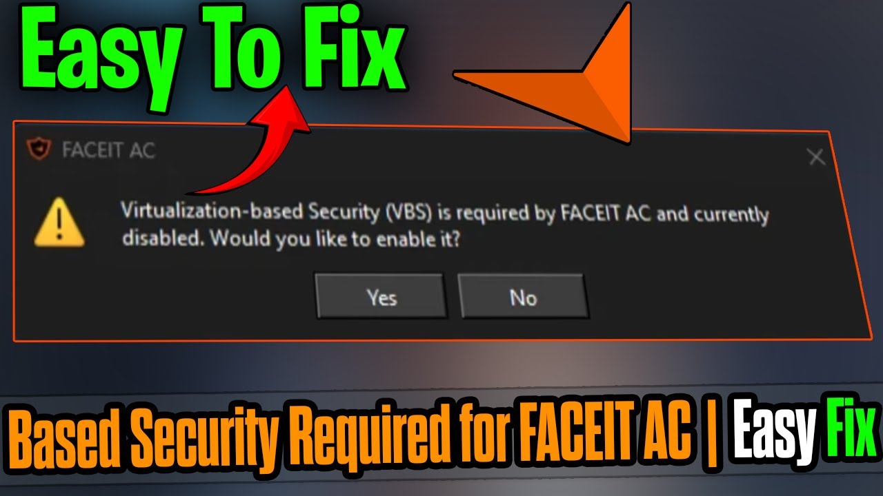 FACEIT AC VBS Required Error Fix | Enable Virtualization-Based Security (2026) ✅ Windows 10/11