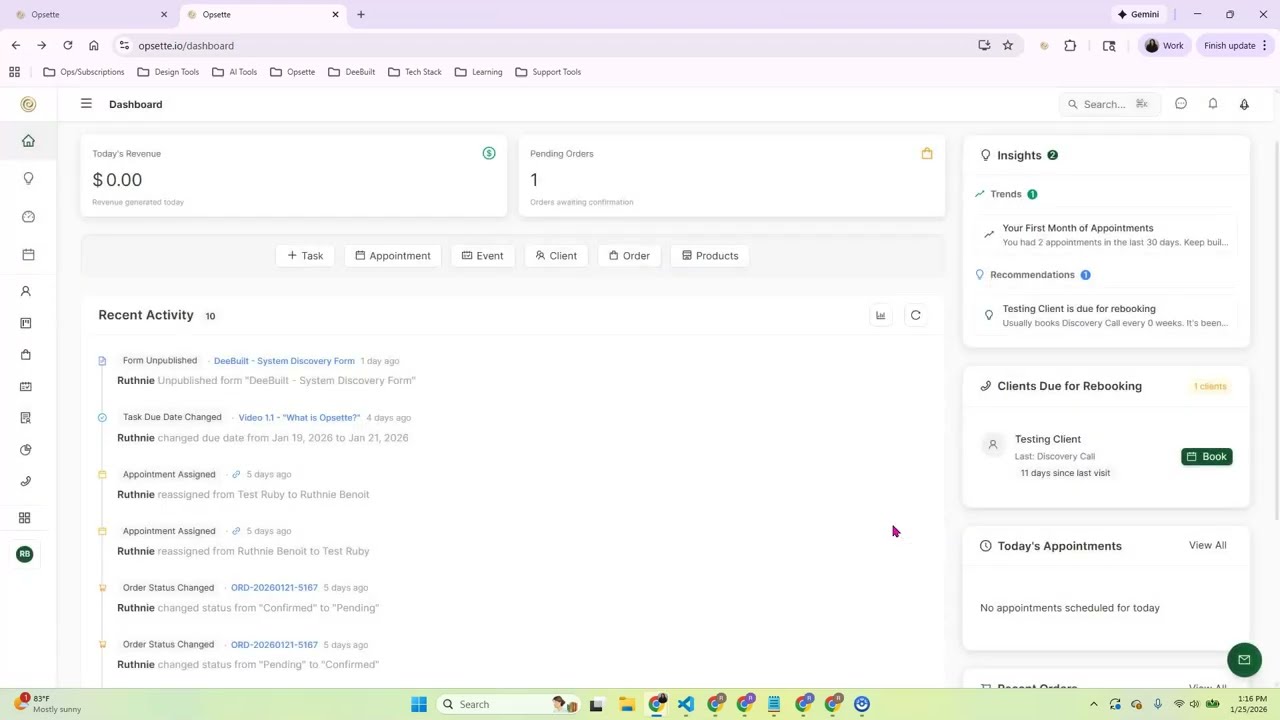 The Opsette Dashboard: A Smart Command Center for Your Business