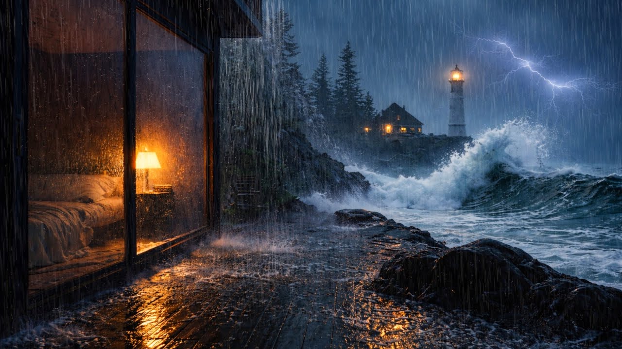 Rain and Waves Sounds 🌧️🌊 Deep Sleep ASMR for Relaxation & Rest