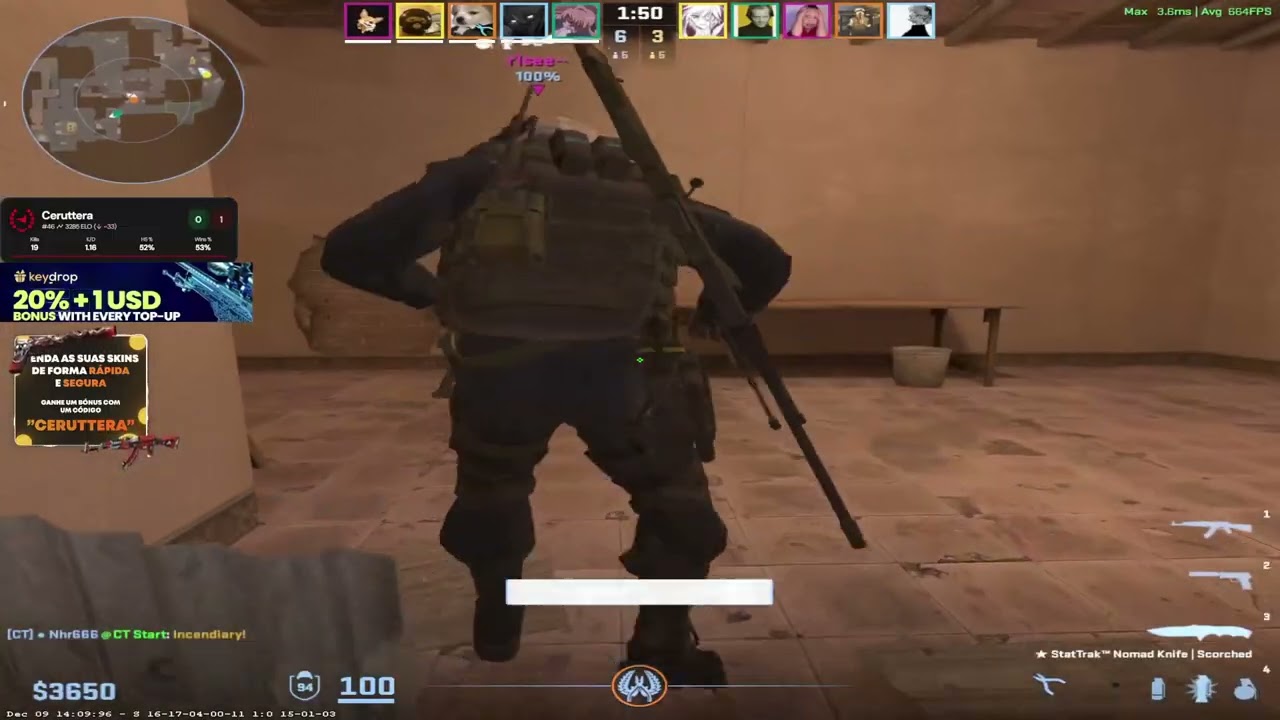 25/9 ABSURDO NA MIRAGE! É ASSIM UMA PARTIDA LVL 10 NA FACEIT