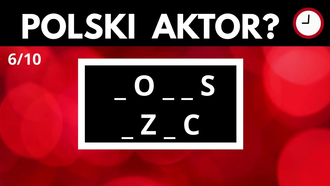 ODGADNIJ 10 ZNANYCH POLSKICH AKTORÓW! Uda Ci się? Uzupełnij litery! #quiz #popolsku
