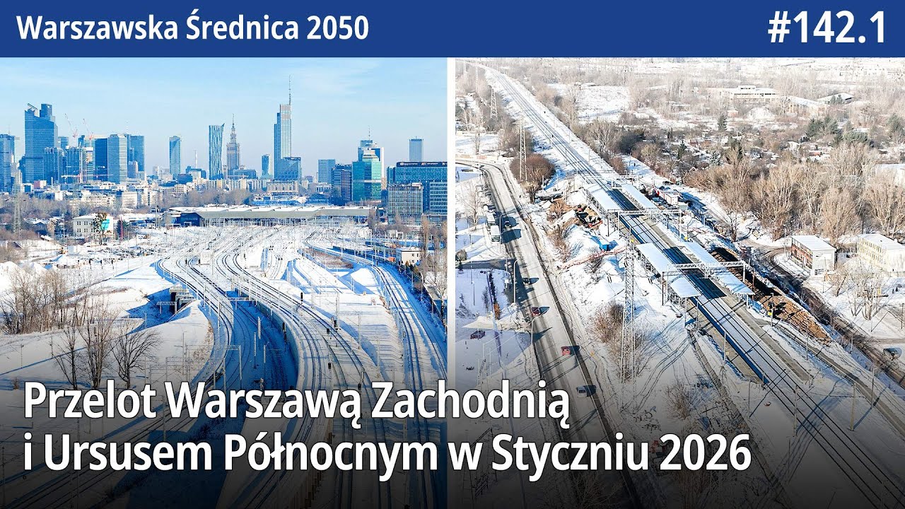 #142.1 Przelot nad zimową Nową Warszawą Zachodnią i Ursusem Północnym w Styczniu 2026 - WŚ2050
