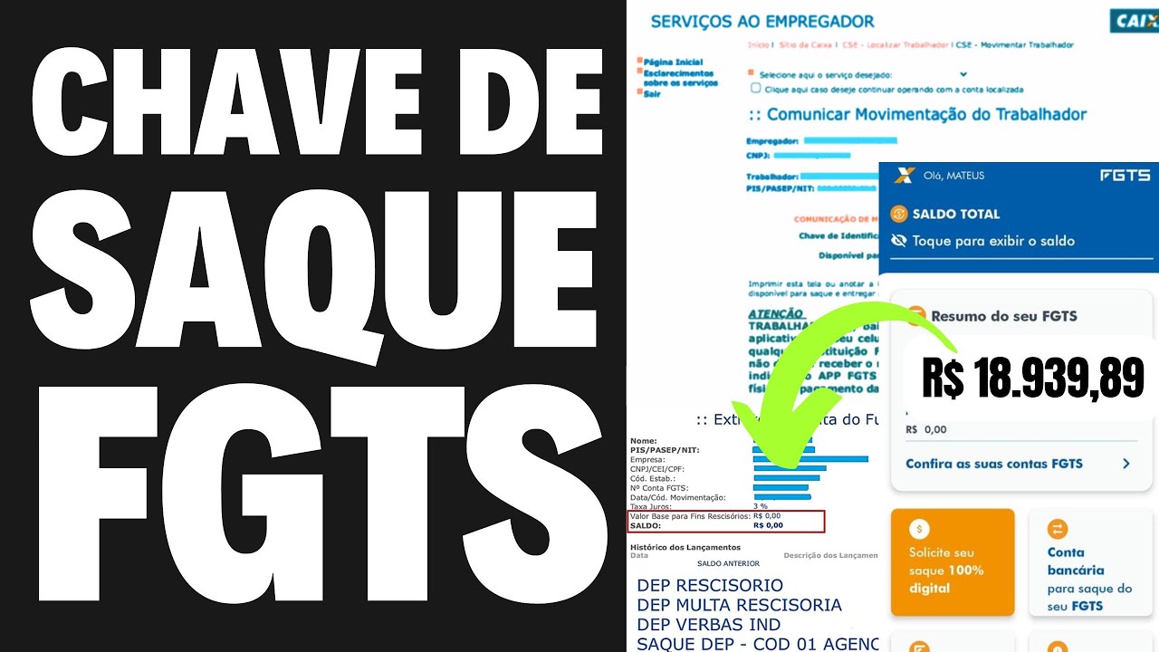 CHAVE DE SAQUE DO FGTS NA DEMISSÃO - COMUNICAR MOVIMENTAÇÃO DO TRABALHADOR