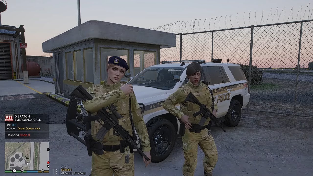 Gta 5 Lspdfr Playing AS A Female Military Police - FORT ZANCUDO Patrol! #gta #gta5 #lspdfr