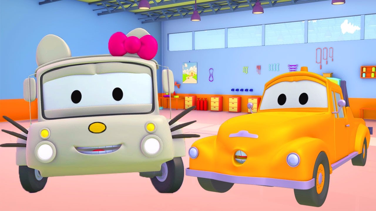 Tom the Tow Truck's Paint Shop : Lily the Bus is Hello Kitty 🐱 | Truck cartoons for kids 🚌 🚌