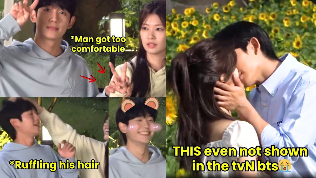 Even after he was done posing, Haein still held Somin like that??? Takes her run away from water😭😂