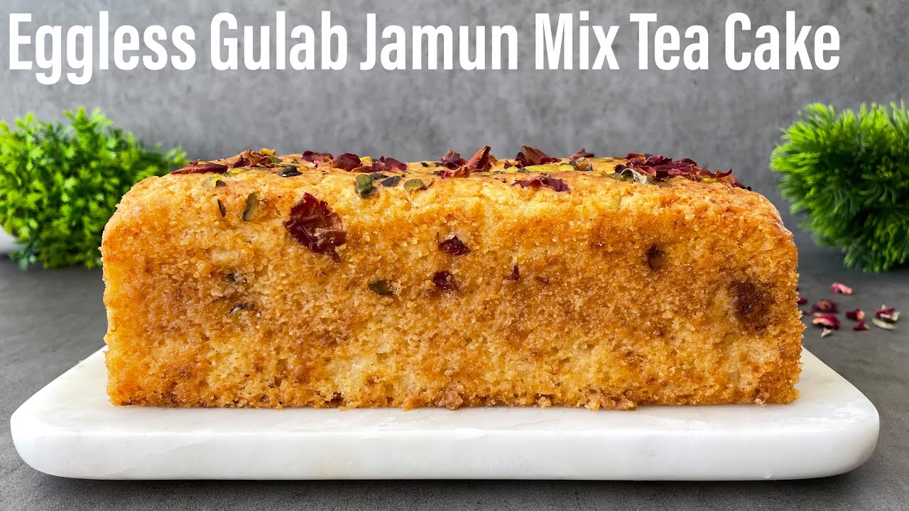 Eggless Gulab Jamun Mix Tea Cake | Gulab Jamun Premix Cake | Indian Fusion Cake | Best Bites