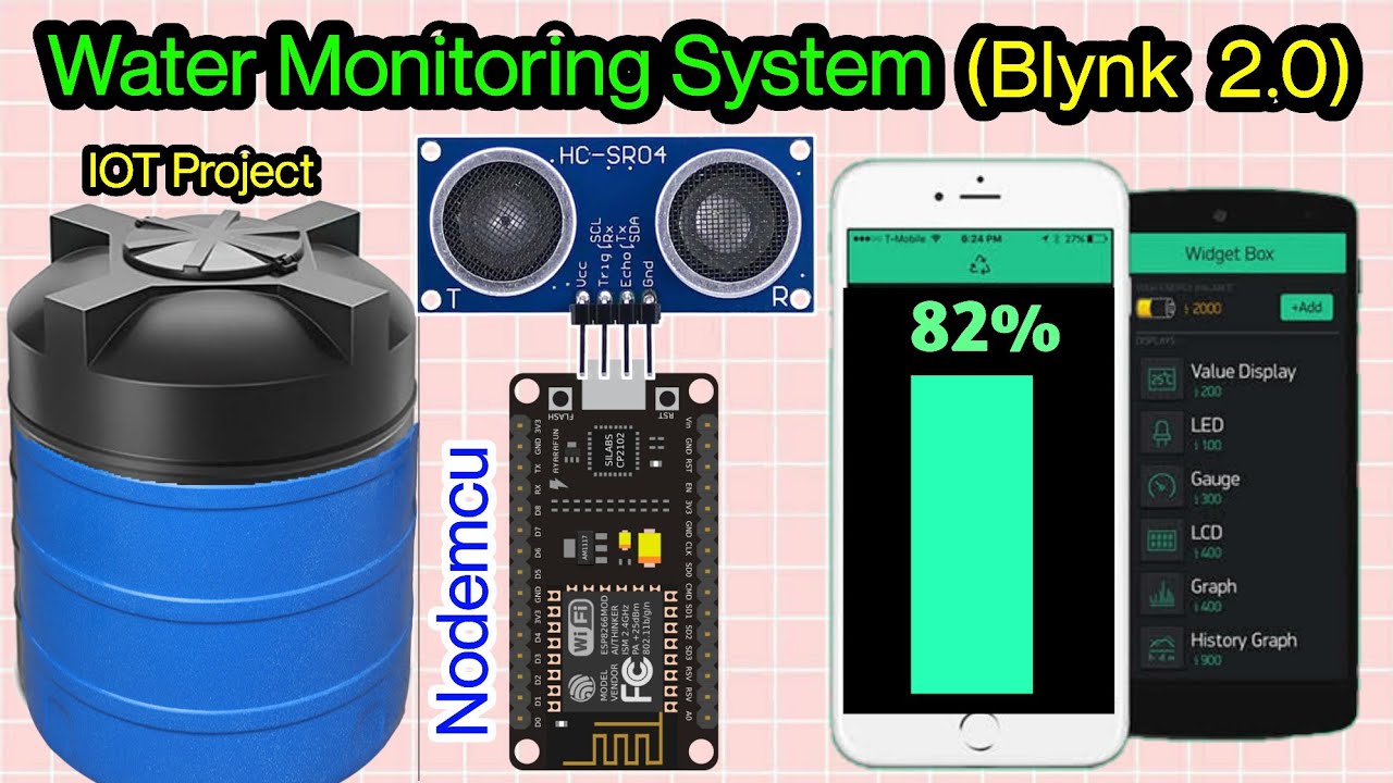 Water tank level monitoring system with Nodemcu and Blynk 2.0 application - [ESP8266 Project]....
