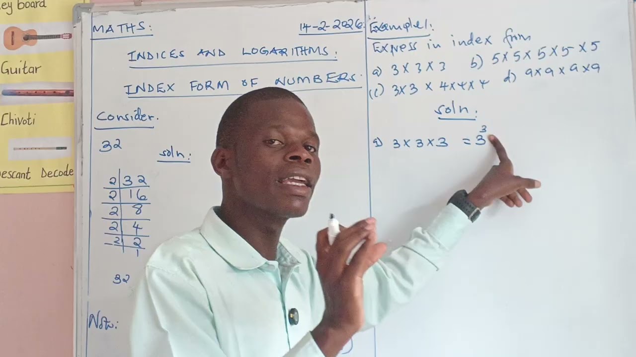 WRITING IN INDEX FORM  - ( INDICES LESSON 1 JSS GRADE 9 MATHEMATICS TOPIC 1 NUMBERS ).