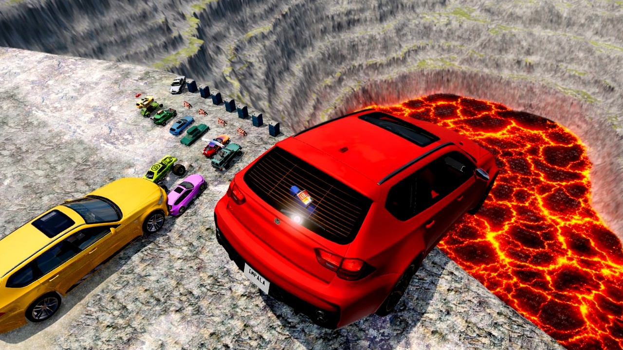 💀 BIG & SMALL CARS vs LEAP OF DEATH #11 💥 – BeamNG.drive Extreme Jump Crash Challenge Impala BeamNG