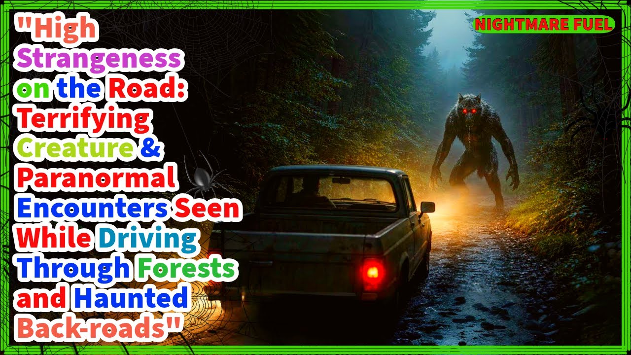 "High-Strangeness Road Encounters: Terrifying Creatures & Paranormal Beings Seen While Driving 👁️🌲🚗"