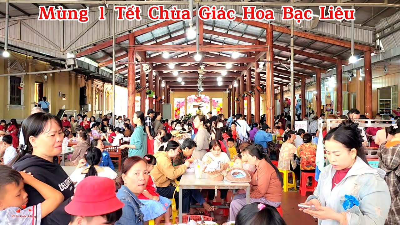 Mùng 1 Tết Bính Ngọ 2026 Chùa Giác Hoa Bạc Liêu. Hàng Ngàn Người Cúng Bái Đông Vui Vô Cùng.
