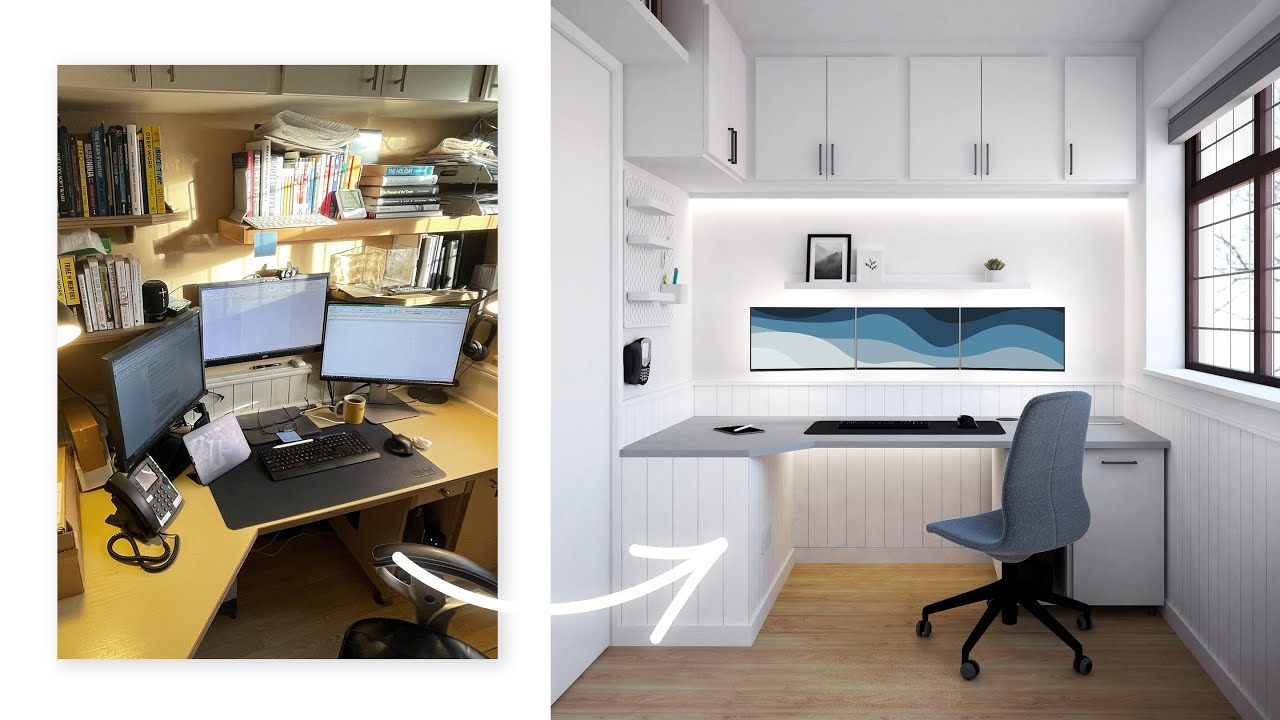 ARCHITECT REDESIGNS - A Tiny Office Desk Setup - 3.6sqm/39sqft