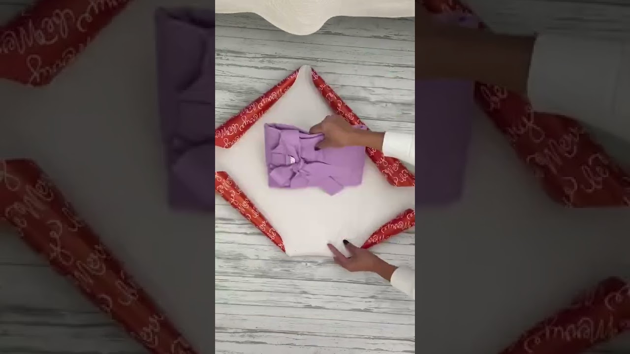 how to fold and gift wrap a bath robe #foldinghacks #wrappinggifts #giftwrap #wrappinghacks
