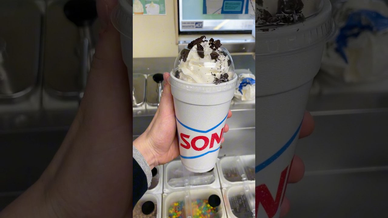 Oreo Blast with Whip 😋#foryou #pov #milkshake #sonic #drivethru #icecream #fyp #shorts