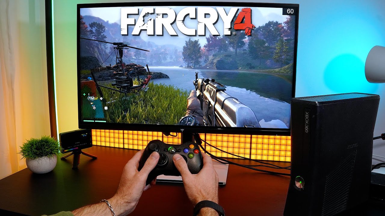 Видео игрового процесса Far Cry 4 на Xbox 360 от первого лица | Игра на мониторе 4K 240 Гц, воспр...