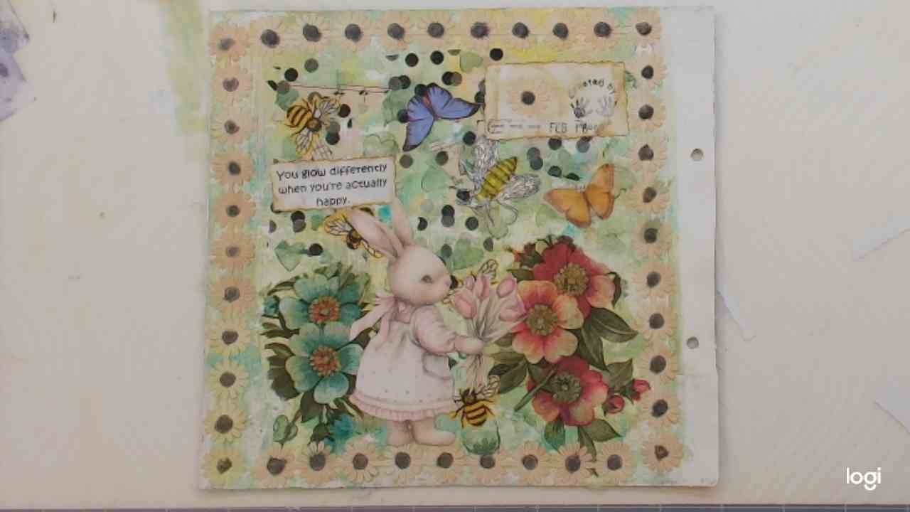 Mixed Media pick to butterflies and Bees